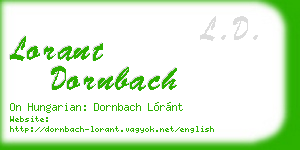 lorant dornbach business card